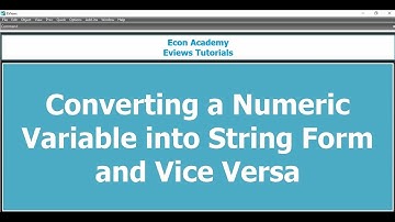 Converting Numeric Variable into String Variable and Vice versa in Eviews