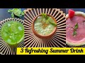 3 Refreshing Summer Drink || Mint limeade || Masala Buttermilk || Watermelon Majito