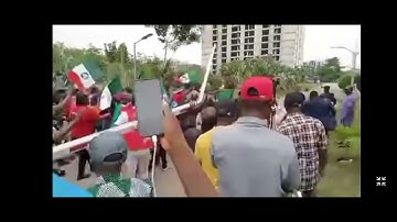 VIDEO: NLC President leads  protest at NERC Headquarters in Abuja