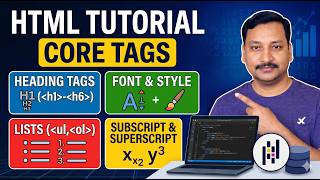 HTML Tutorial | HTML tags | Heading tags | font tag | subscript and superscript | list in HTML