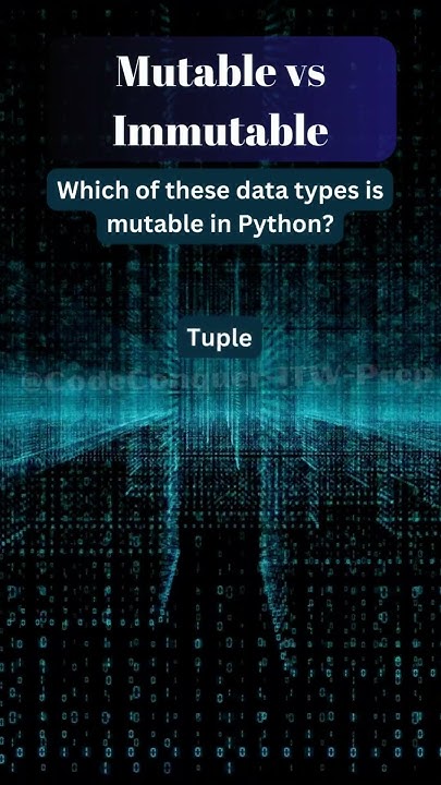 Python's Data Dilemma: Mutable vs Immutable - YouTube
