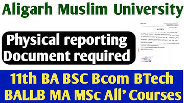 AMU physical report document AMU offline class notice 2022