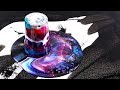 Acrylic galaxy pouring - Somewhere out there - Flip Cup Technique