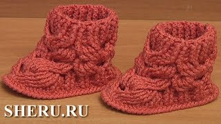 Пинетки с косами крючком. Урок 58 часть 2 из 4. Пинетки с косами крючком. Урок 58 часть 2 из 4.