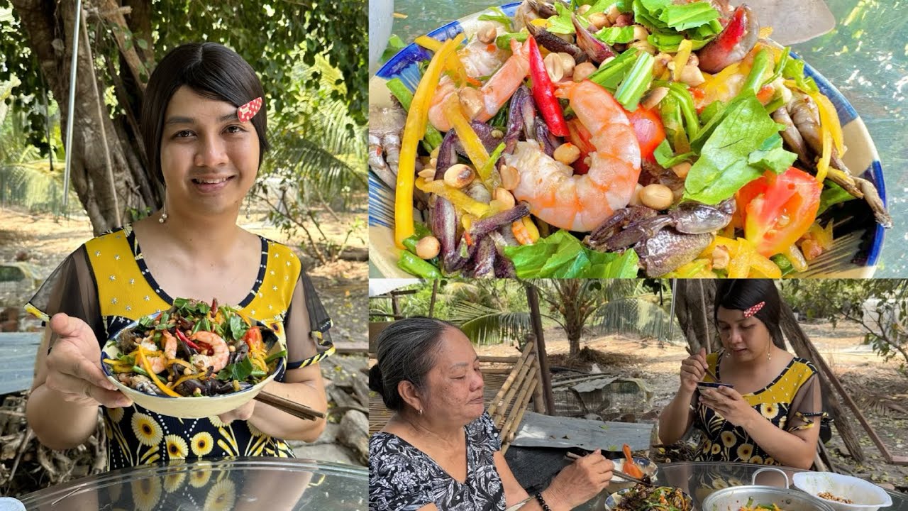 Vợ thằng Sang làm gỏi Ba Khía đãi Má chồng | Mắm 3 Khía miền tây - Tập ...