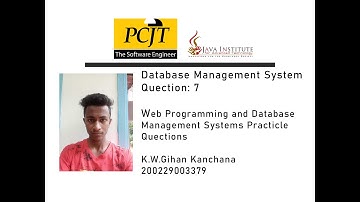 Question 07 Database Management Systems 1 | Java Institute