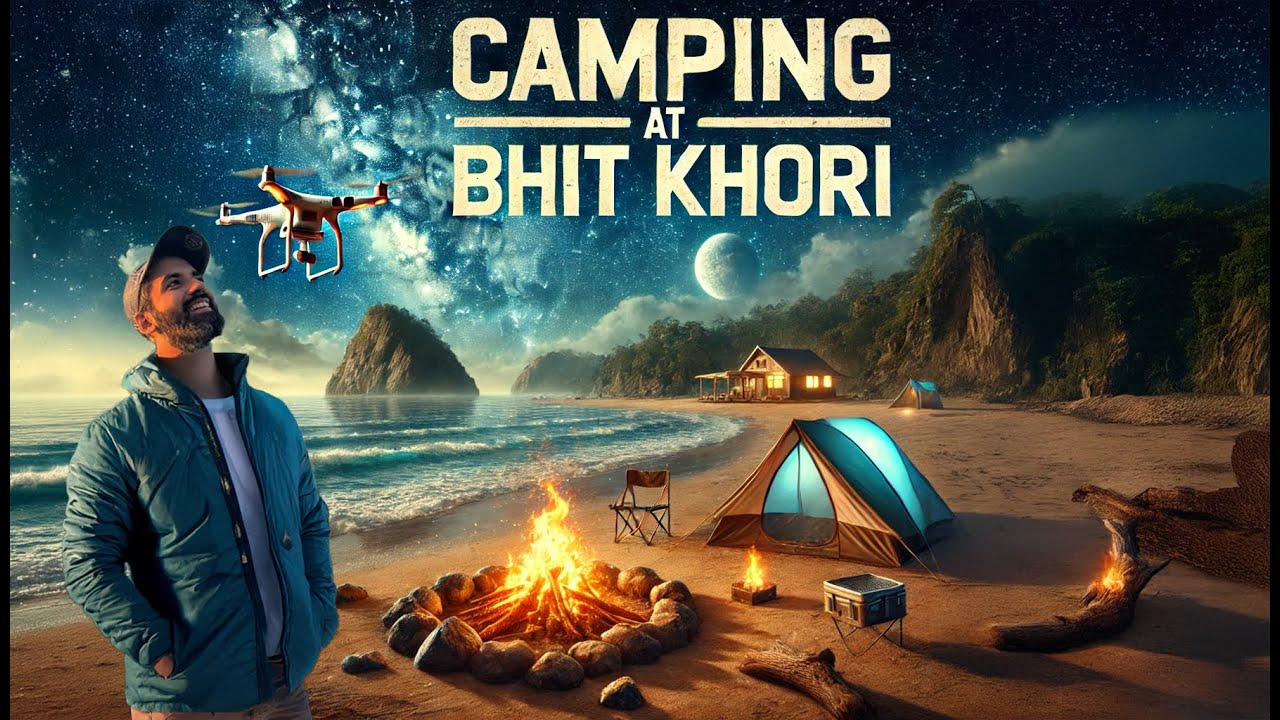 Camping in Karachi at Bhit Khori: Drone Views, BBQ, and Charna Island