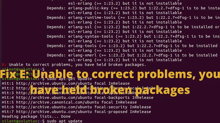 E: Unable to correct problems, you have held broken packages