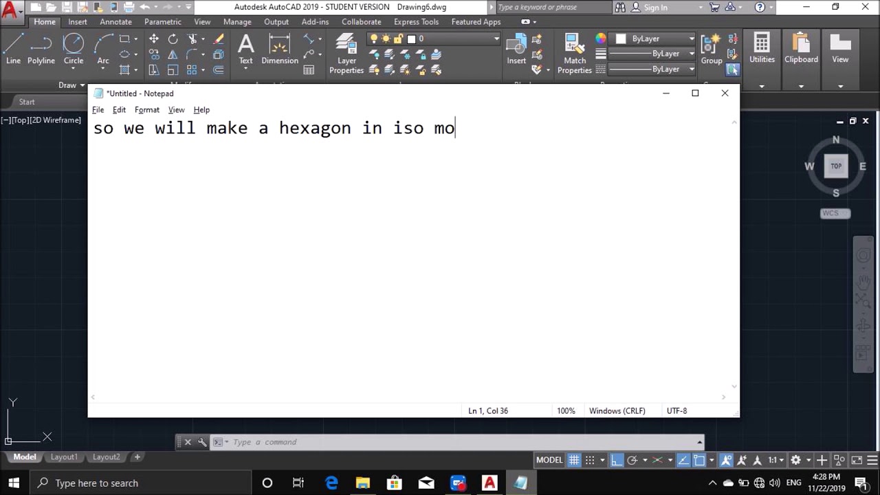 HOW TO DRAW HEXAGON IN ISOMETRIC MODE in AUTOCAD - YouTube
