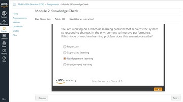 AWS Academy Machine Learning   Module 2 Knowledge Check   2023 Version