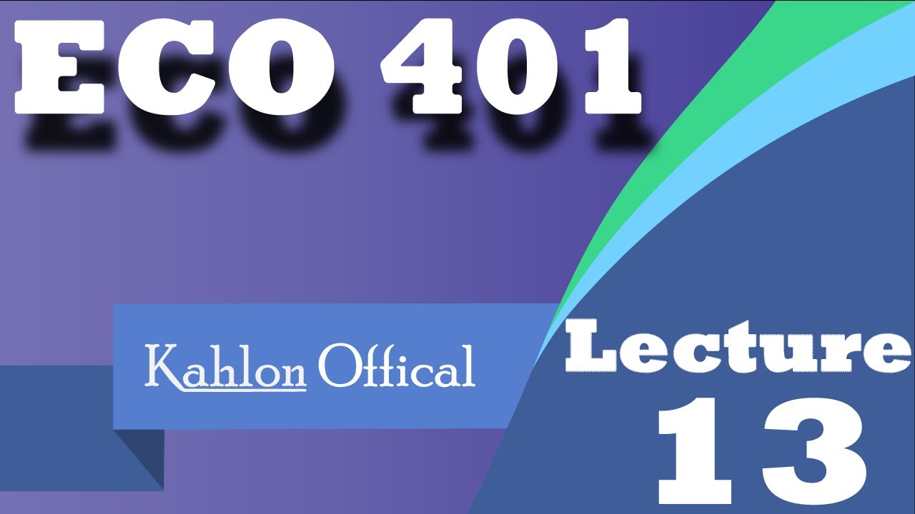 ECO 401 LECTURE 13 PRODUCER BEHAVIOR  IN Hindi/Urdu Virtual University Of Pakistan.