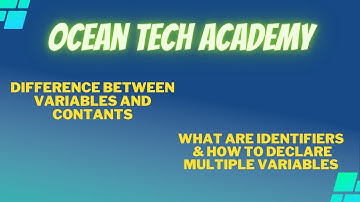 What is the difference between variables and constants || What are identifiers || Ocean Tech Academy