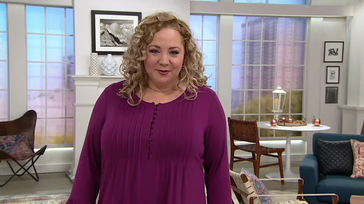 Laurie Felt Knit Ruffle Sleeve Henley Top on QVC