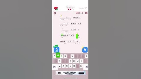 Solving level 50 on cryptogram