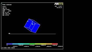 Drop test of container in ansys Von mises plot.avi