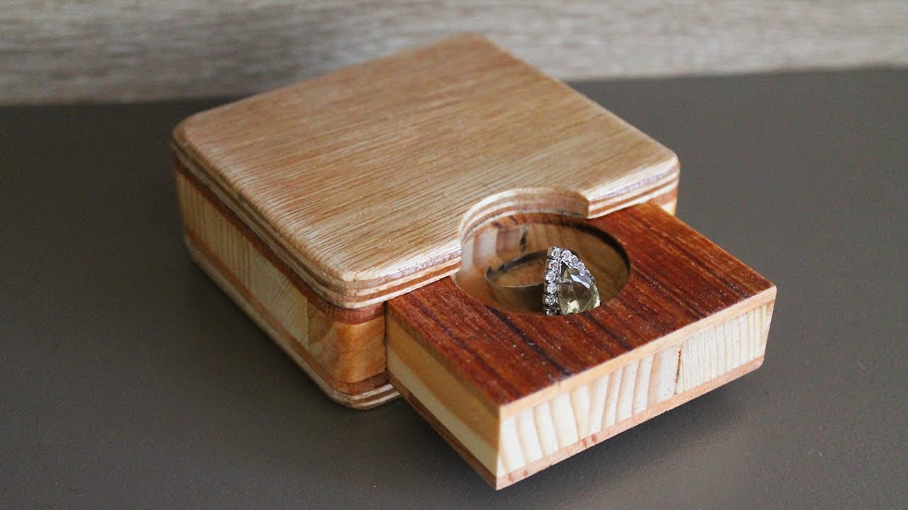 DIY wooden engagement ring box - Ring Box for Boyfriend 