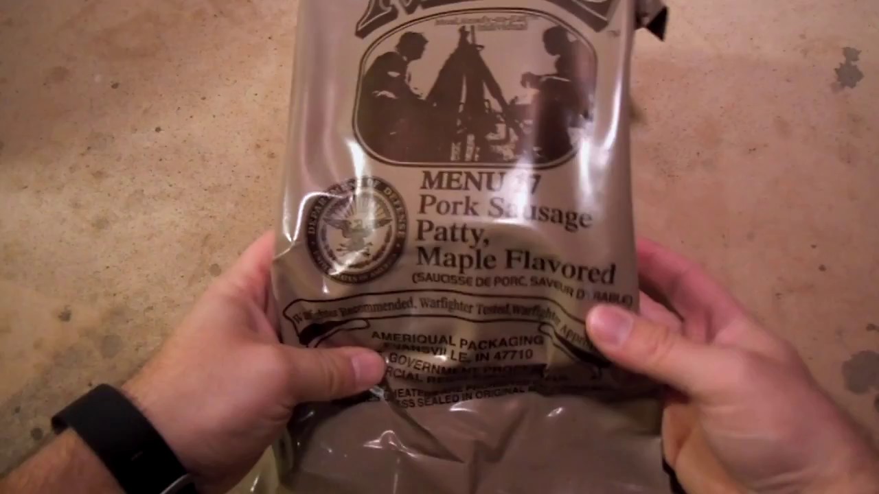 MRE Review Menu 17 Pork Sausage Patty Maple Flavored YouTube