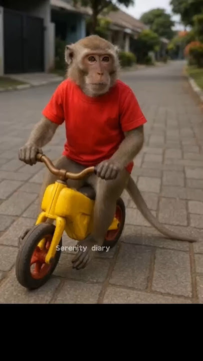 M0nyet naik motor #funny #ai #lucu #monyet