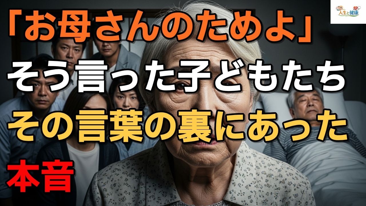 「お母さんのためよ」そう言った子どもたち。その言葉の裏にあった本音。#老後の物語#遺産問題#相続トラブル#家族の葛藤#認知症介護#シニアライフ#老後資金#親子関係#人生の教訓#老後の選択