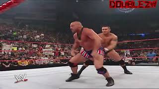 Randy Orton RKO's to Kurt Angle