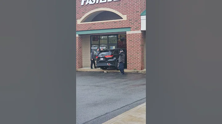 vehicle ran through building! tmobile plaza #accidentnews #carcrash #crashescar #building
