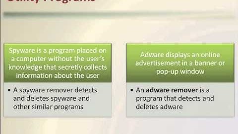 Discovering Computers Chapter 7 Utility Programs