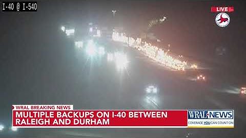 Crash blocks I-40 West in Durham at Page Road