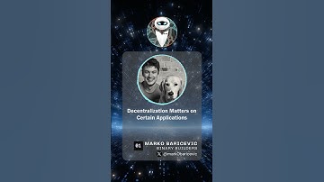 Decentralization Matters on Certain Applications - Marko Baricevic - Binary Builders #shorts