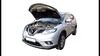 Установка газового упора капота Nissan X-Trail T32