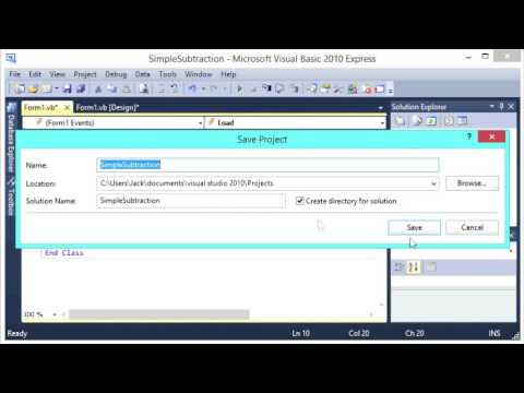 Simple Subtraction using Integer Variables Visual Basic 2010 - YouTube