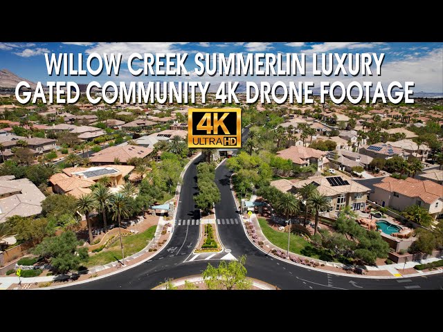 Willow Creek Summerlin Luxury Gated Community 4K Drone Footage