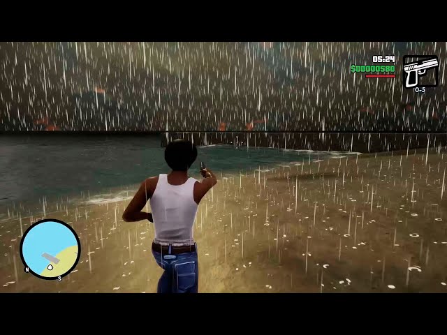 that weird rain effect in GTA San Andreas definitive edition