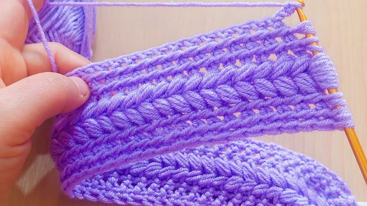 👌very easy tunisian hair band👌çok kolay tunus işi saç bandı 👌