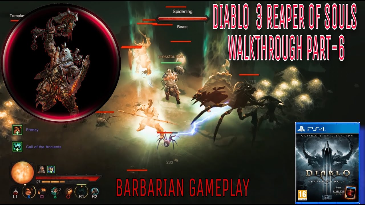Diablo III  Reaper of Souls – Ultimate Evil Edition BARBARIAN WALKTHROUGH PART-6 PS4
