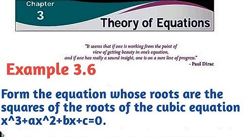 Class 12 Maths Chapter 3 Theory of Equations Example 3.6