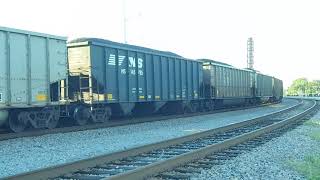 Westbound NS Empty Coal Meets a Eastbound Loaded Coal Train in Norfolk, Va.