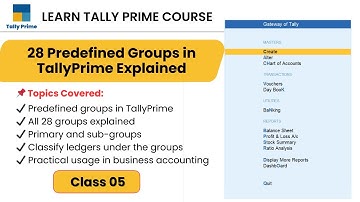 28 Predefined Groups in TallyPrime Explained with Examples