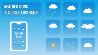 How to draw Weather icons in Adobe Illustrator Tutorial Speed painting/ Иконки погоды Ускоренное