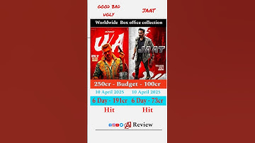 GOOD BAD UGLY 🆚 JAAT #movie 6 DAY COLLECTION #shorts #goodbadugly #ajithkumar #jaat #sanydeol