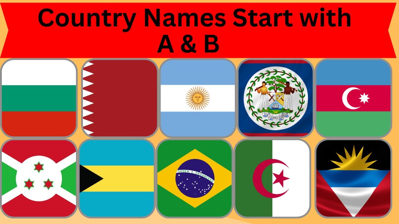 Guess Country Name that Starts with A & B Country Name Quiz YouTube