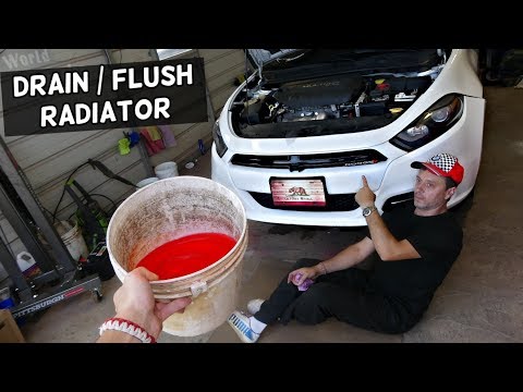 HOW TO DRAIN ENGINE COOLANT ON DODGE DART. FLUSH RADIATOR