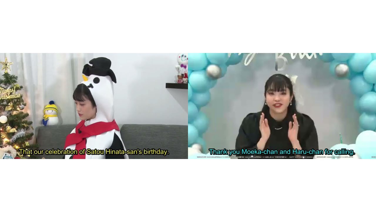 Streaming crossover — Haruki & Moeka call Hinata live