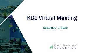 KBE (Virtual) Meeting – September 2, 2026