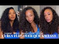 HOW TO: EASY CURLY FLIP-OVER QUICKWEAVE (DETAILED) | DIY PROTECTIVE STYLE