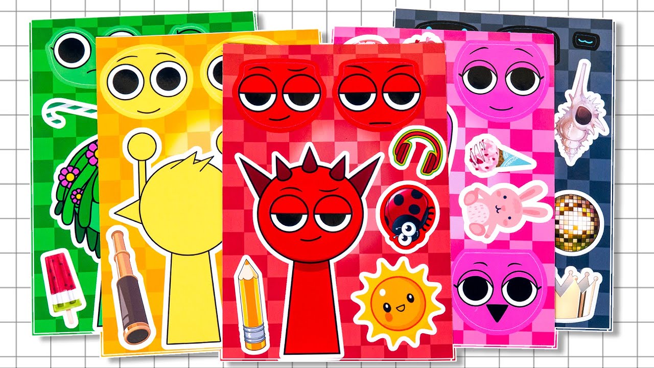 SPRUNKI INCREDIBOX STICKER BOOK MAKEOVER | FUN WITH OREN, RADDY ...