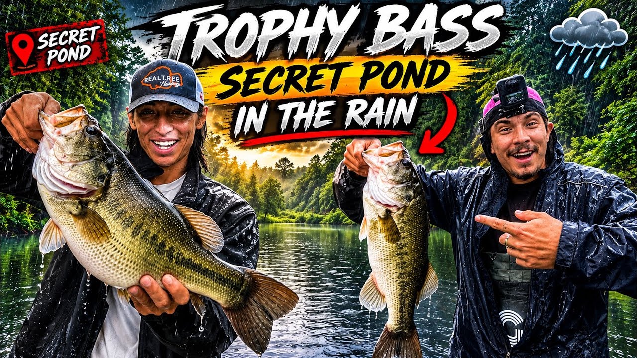 WE CAUGHT TROPHY BASS AT THIS SECRET POND !!!