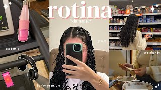 ROTINA da noite 🎀 | banho, academia, cozinhando, grwm, vlog, skin care 🫧👩🏻‍🍳🍫