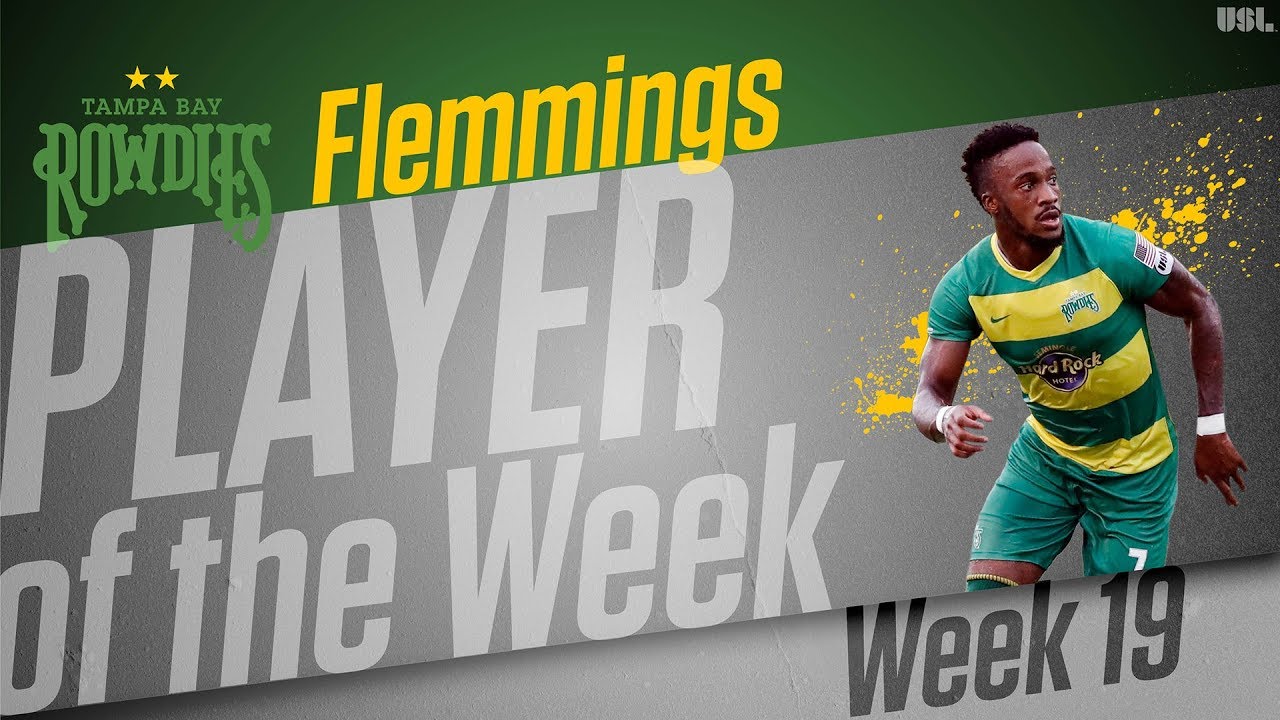 USL Player of the Week - Junior Flemmings, Tampa Bay Rowdies soccer manager