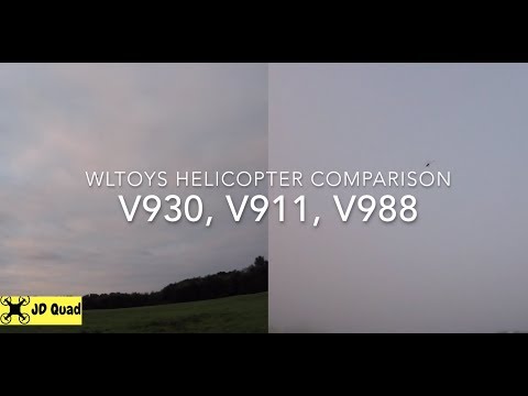 WLToys V911s Vs V930 Vs V988 RC Helicopter Comparison Video