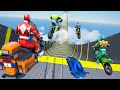 POWER RANGERS TEAM Racing Jump From The Sky Challenge with SUPERHEROES #396